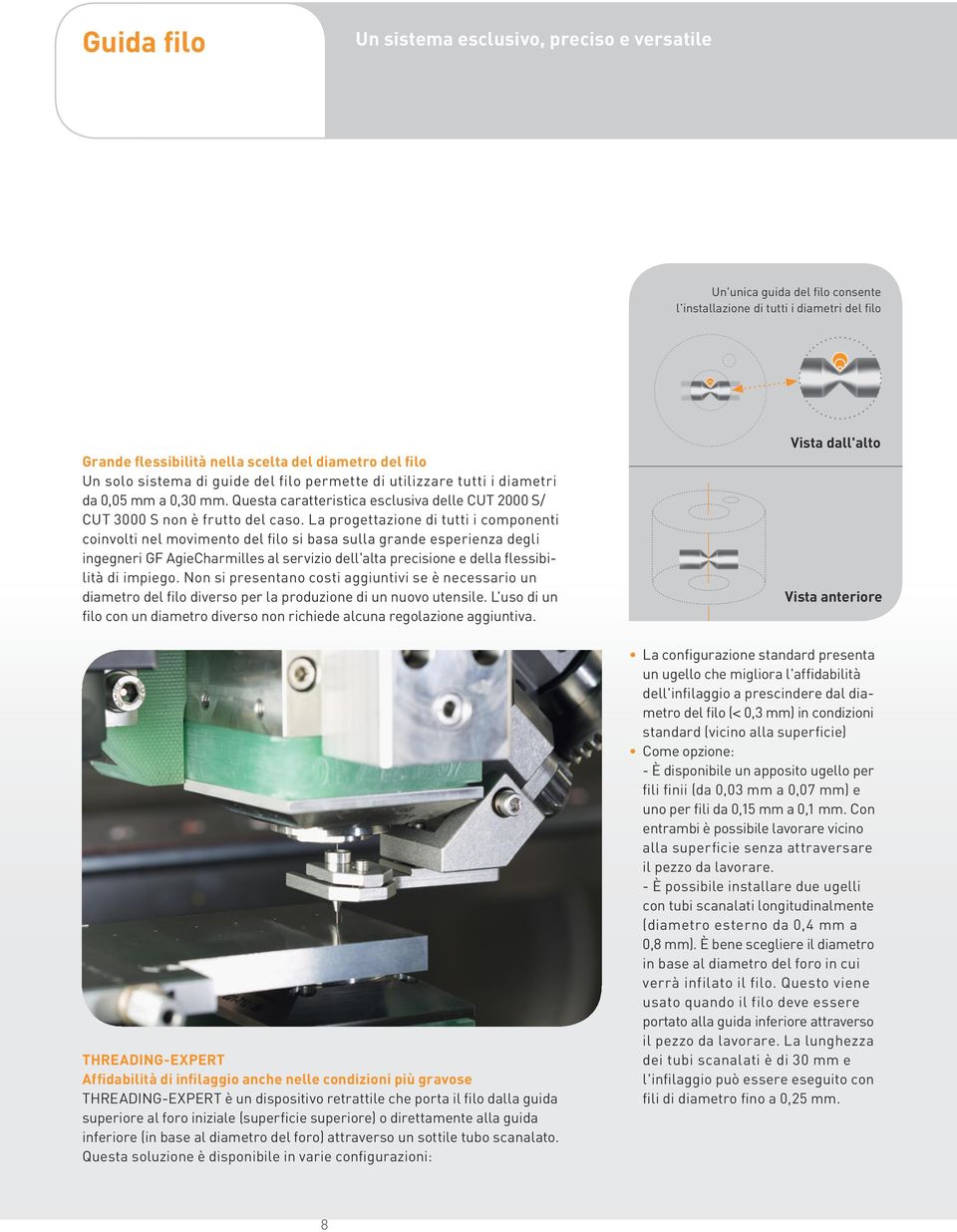La progettazione di tutti i componenti coinvolti nel movimento del filo si basa sulla grande esperienza degli ingegneri GF AgieCharmilles al servizio dell'alta precisione e della flessibilità di
