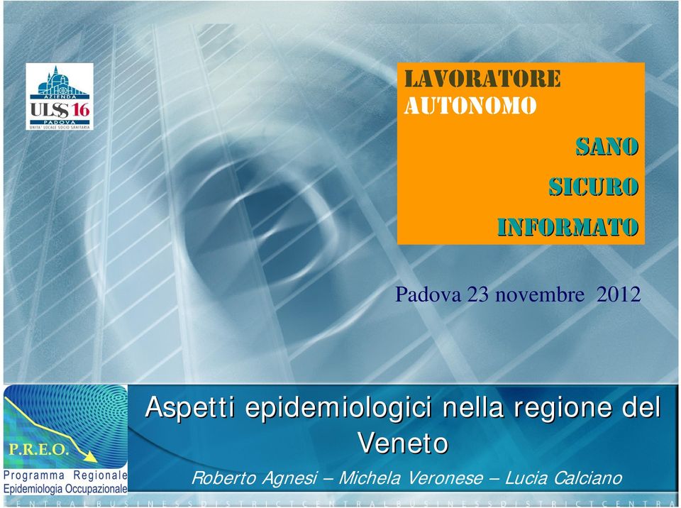 Aspetti epidemiologici nella regione