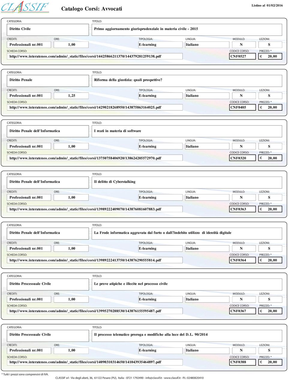 com/admin/_static/files/corsi/14290218268950/143875863164025.pdf CNF0405 20,00 Diritto Penale dell'informatica I reati in materia di software http://www.interateneo.