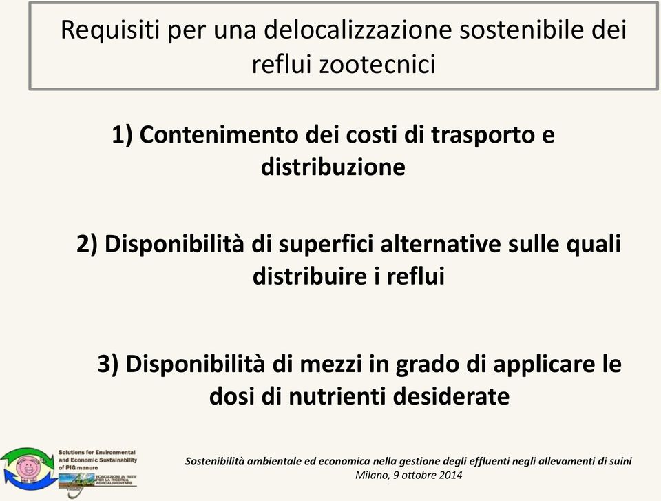 Disponibilità di superfici alternative sulle quali distribuire i