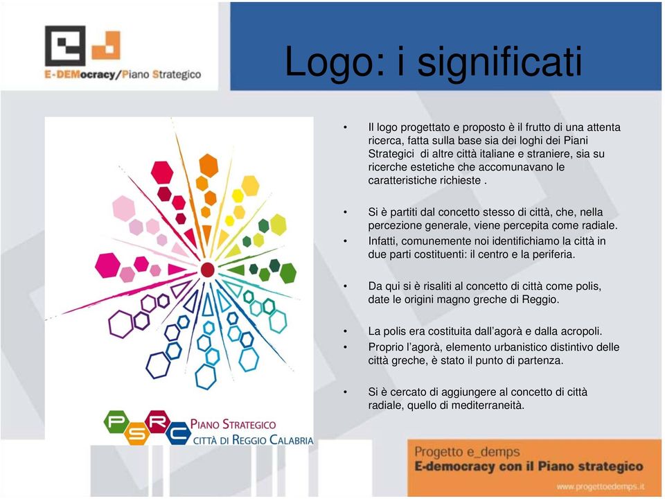 Infatti, comunemente noi identifichiamo la città in due parti costituenti: il centro e la periferia. Da qui si è risaliti al concetto di città come polis, date le origini magno greche di Reggio.