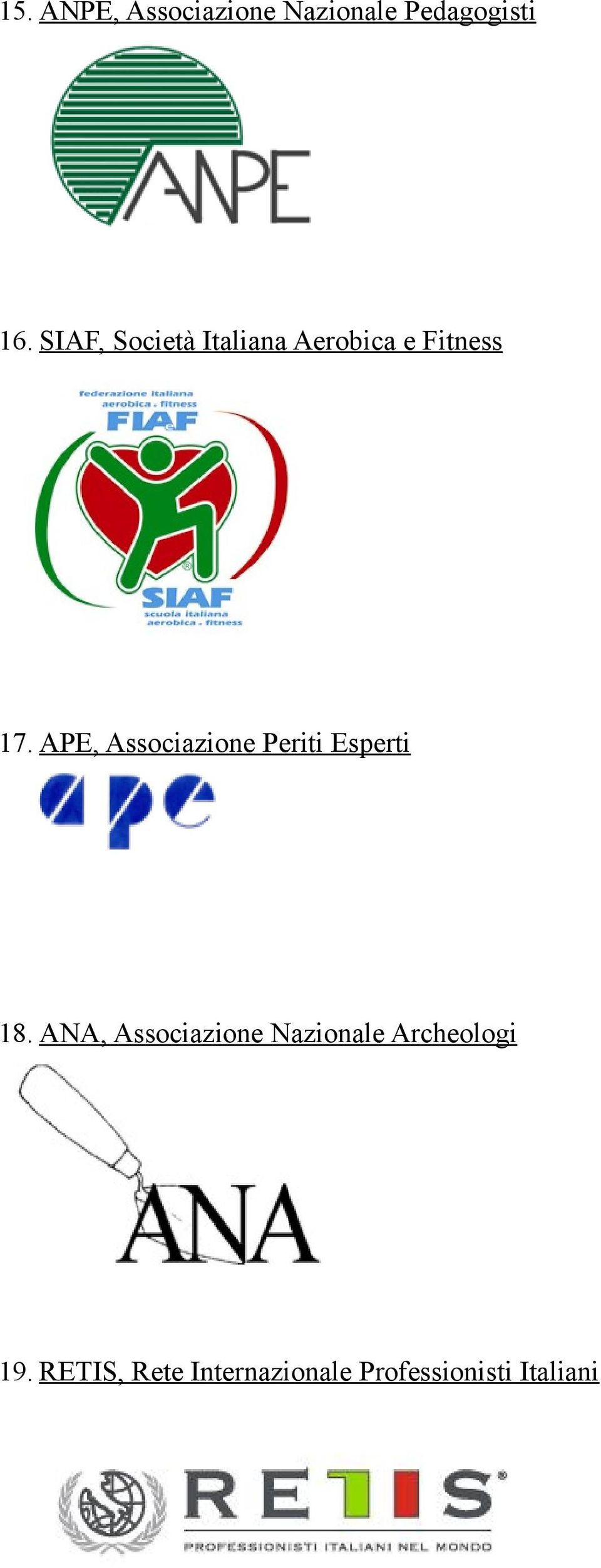 APE, Associazione Periti Esperti 18.