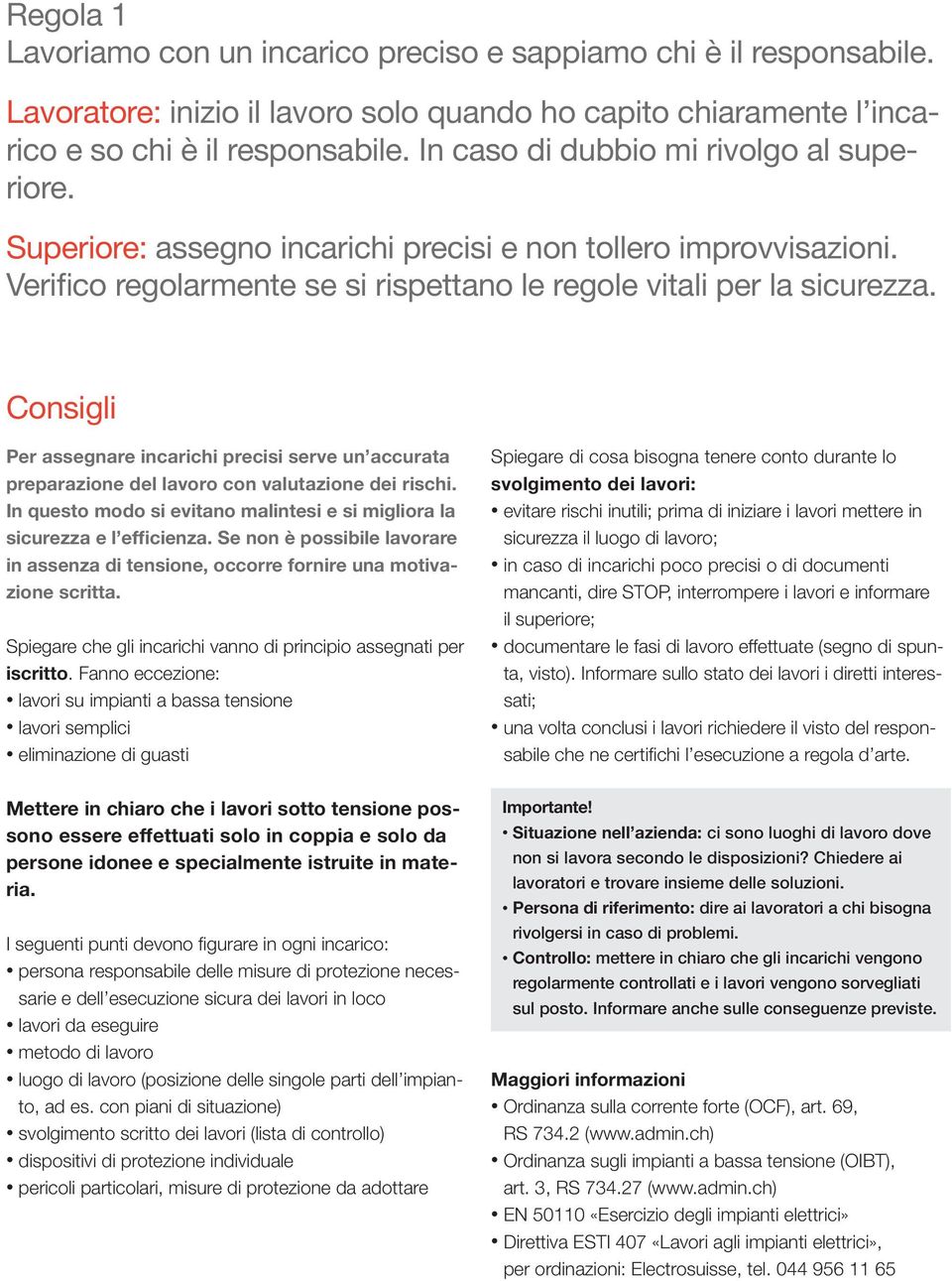 Consigli Per assegnare incarichi precisi serve un accurata preparazione del lavoro con valutazione dei rischi. In questo modo si evitano malintesi e si migliora la sicurezza e l efficienza.