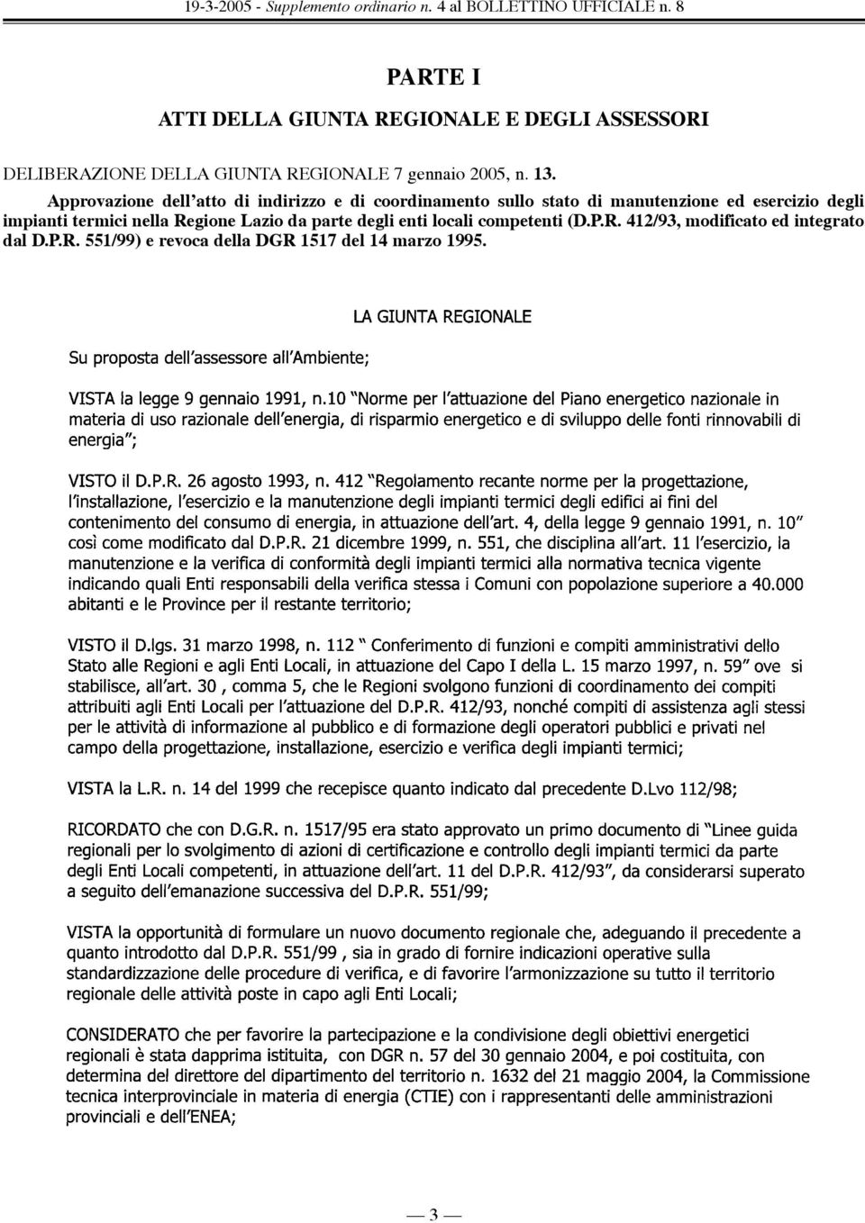 Approvazione dell atto di indirizzo e di coordinamento sullo stato di manutenzione ed esercizio