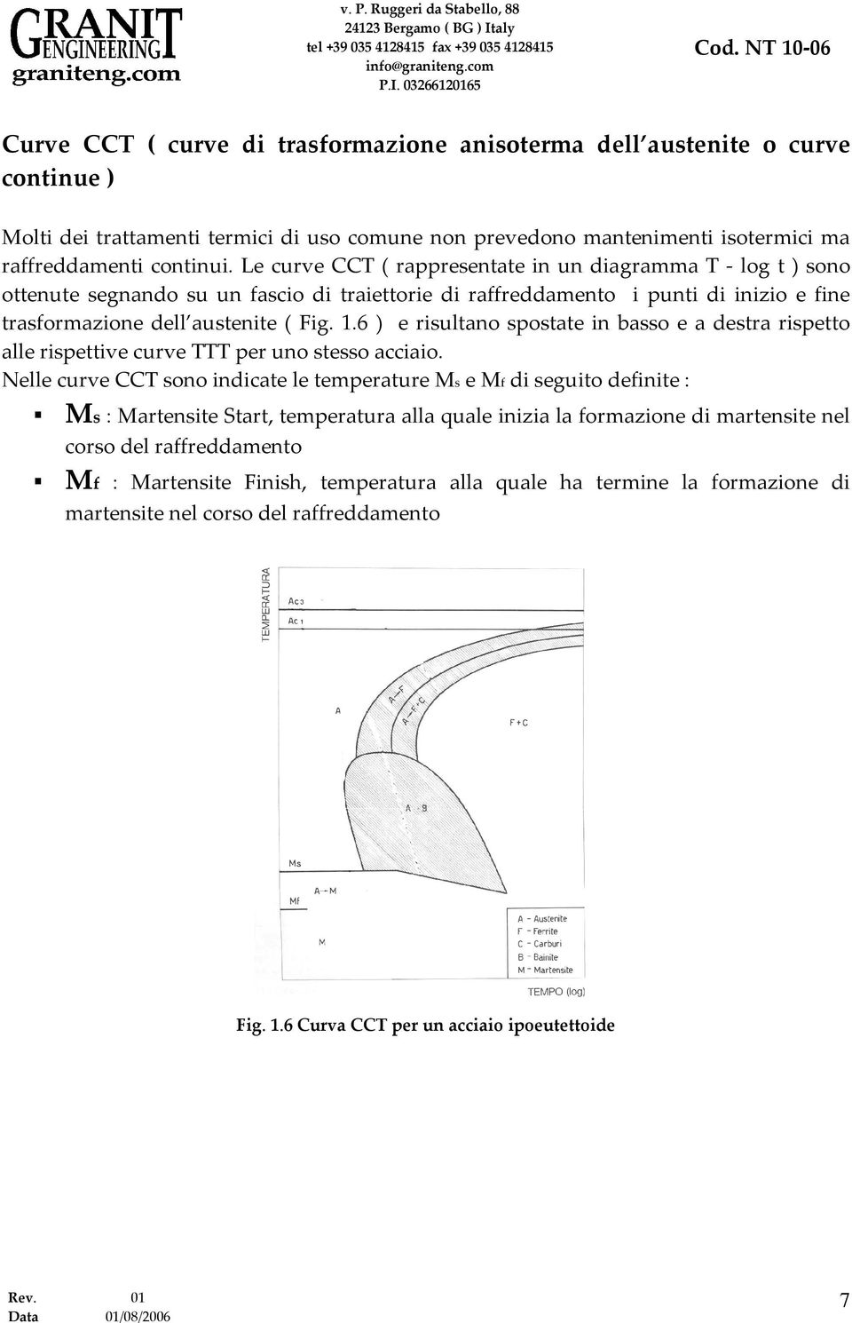 6 ) e risultano spostate in basso e a destra rispetto alle rispettive curve TTT per uno stesso acciaio.