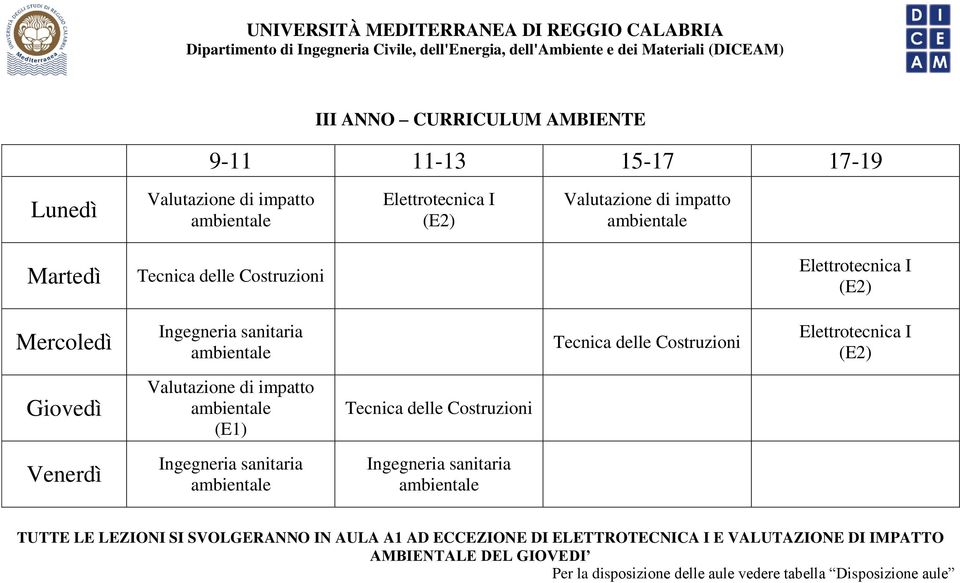 Ingegneria sanitaria Tecnica delle Costruzioni Ingegneria sanitaria TUTTE LE LEZIONI SI