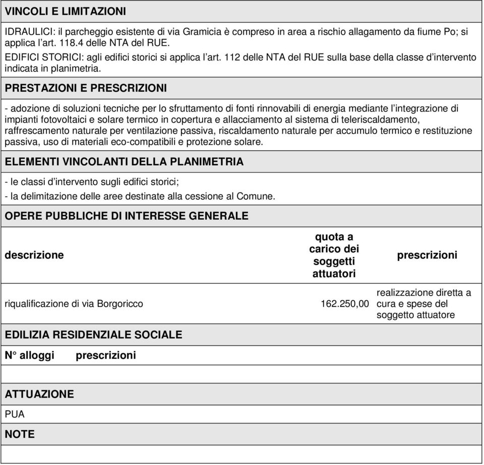 PRESTAZIONI E PRESCRIZIONI - adozione di soluzioni tecniche per lo sfruttamento di fonti rinnovabili di energia mediante l integrazione di impianti fotovoltaici e solare termico in copertura e