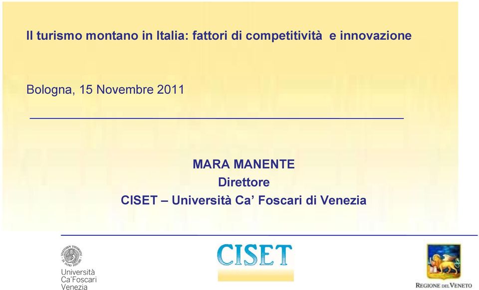 Bologna, 15 Novembre 2011 MARA MANENTE