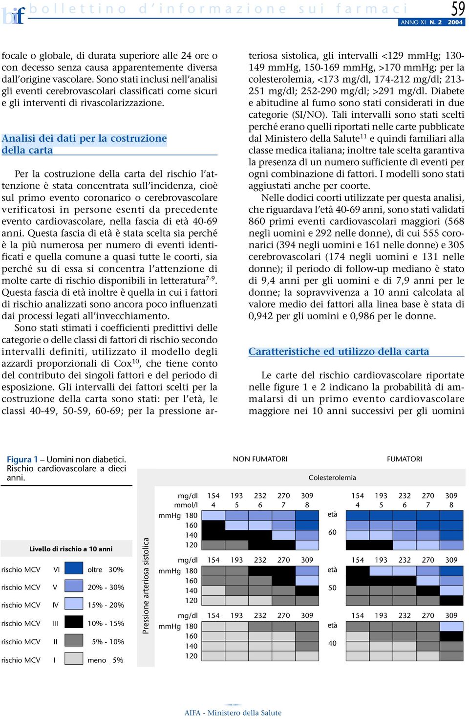 Analisi dei dati per la costruzione della carta Per la costruzione della carta del rischio l attenzione è stata concentrata sull incidenza, cioè sul primo evento coronarico o cerebrovascolare