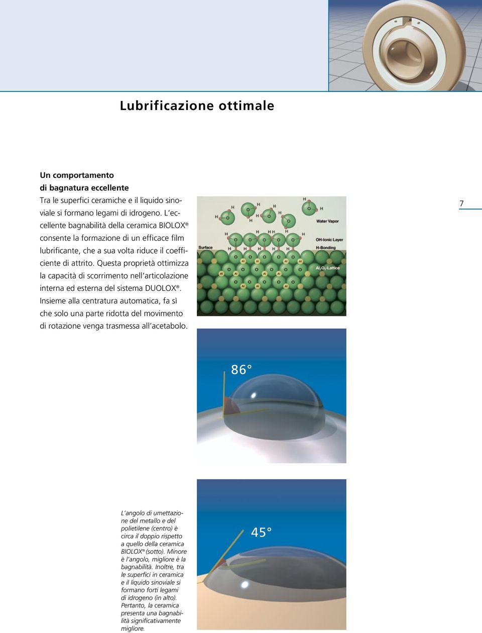 Questa proprietà ottimizza la capacità di scorrimento nell articolazione interna ed esterna del sistema DUOLOX.