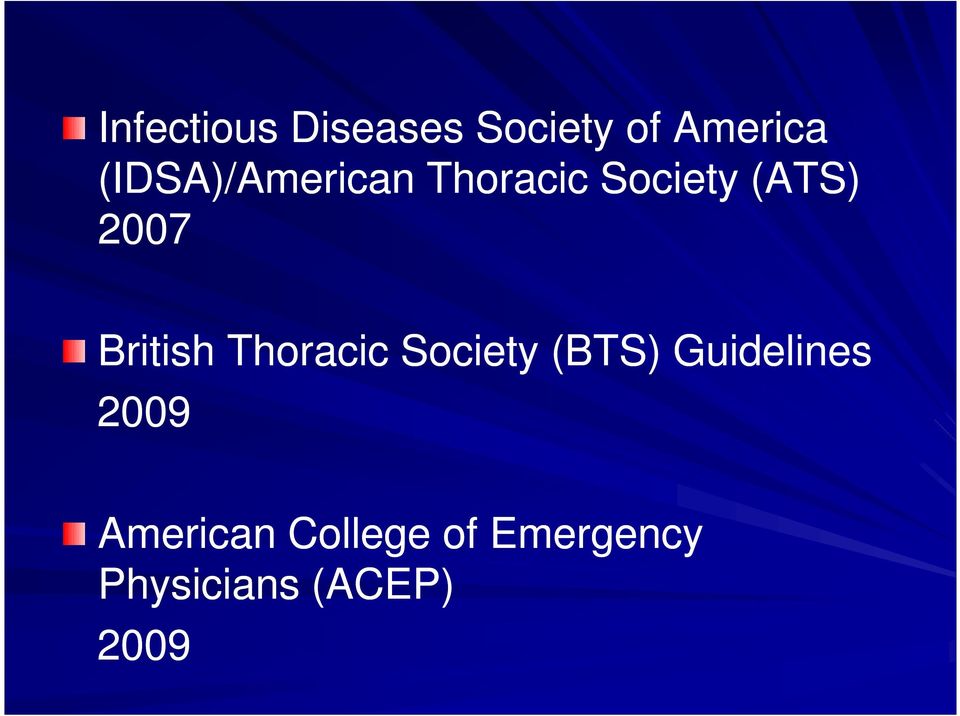 British Thoracic Society (BTS) Guidelines