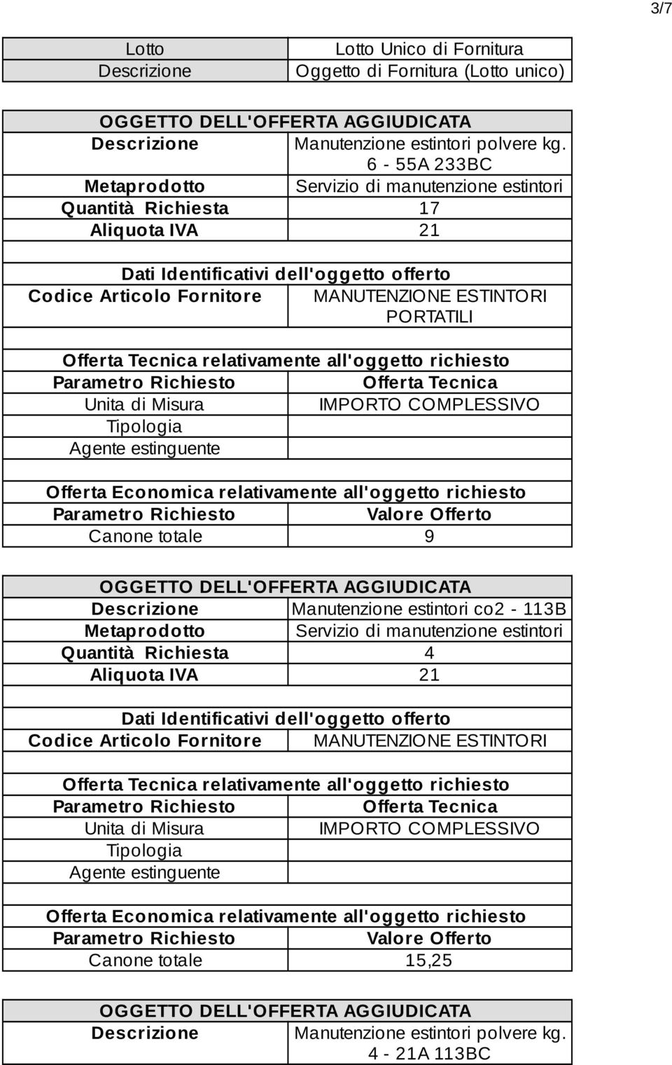 Richiesta 17 PORTATILI Canone totale 9 Manutenzione