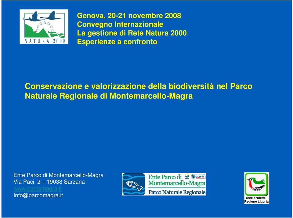 biodiversità nel Parco Naturale Regionale di Montemarcello-Magra Ente Parco