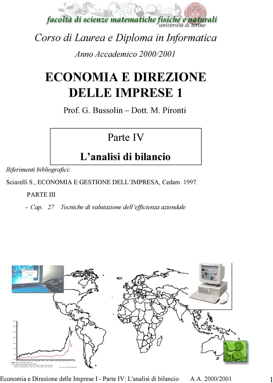 90 14/1/00 Source: DATASTREAM Corso di Laurea e Diploma in Informatica Anno Accademico 2000/2001 ECONOMIA E DIREZIONE DELLE IMPRESE 1 Prof. G. Bussolin Dott. M.