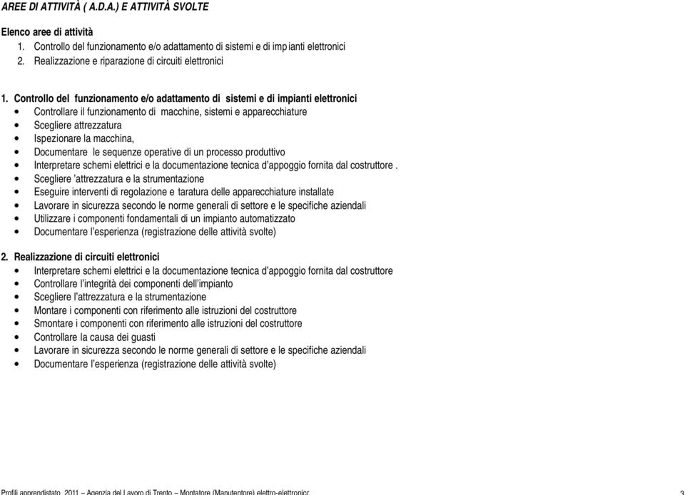 Controllo del funzionamento e/o adattamento di sistemi e di impianti elettronici Controllare il funzionamento di macchine, sistemi e apparecchiature Scegliere attrezzatura Ispezionare la macchina,