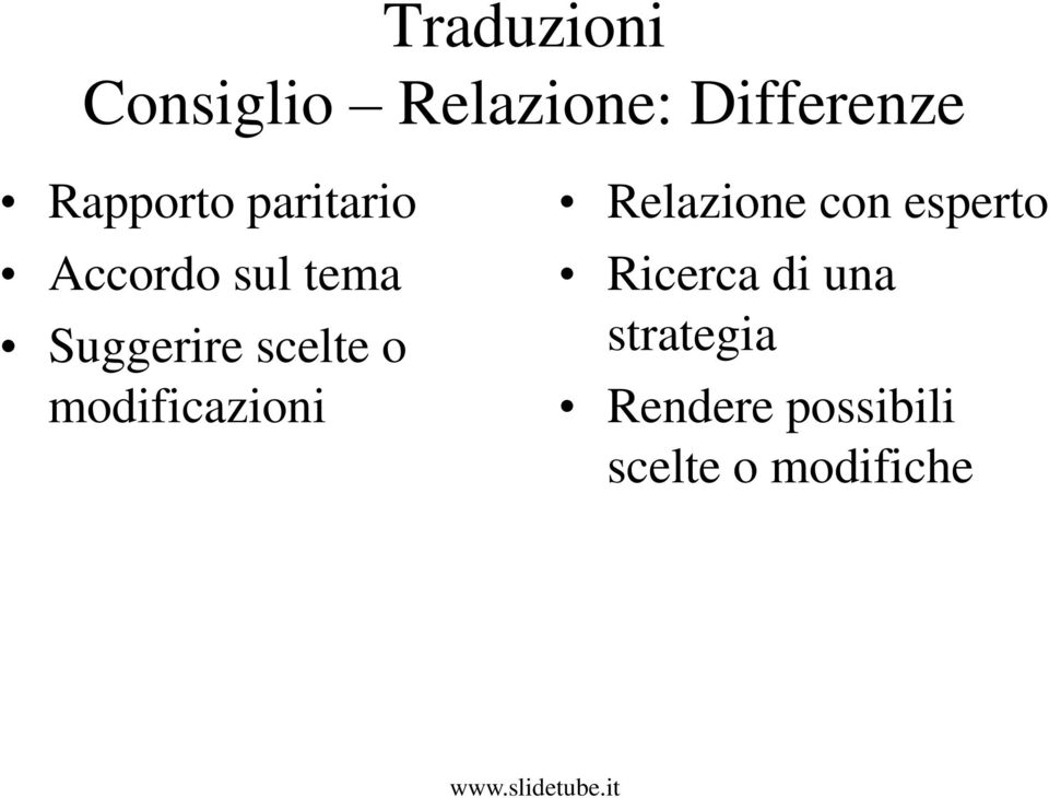 scelte o modificazioni Relazione con esperto