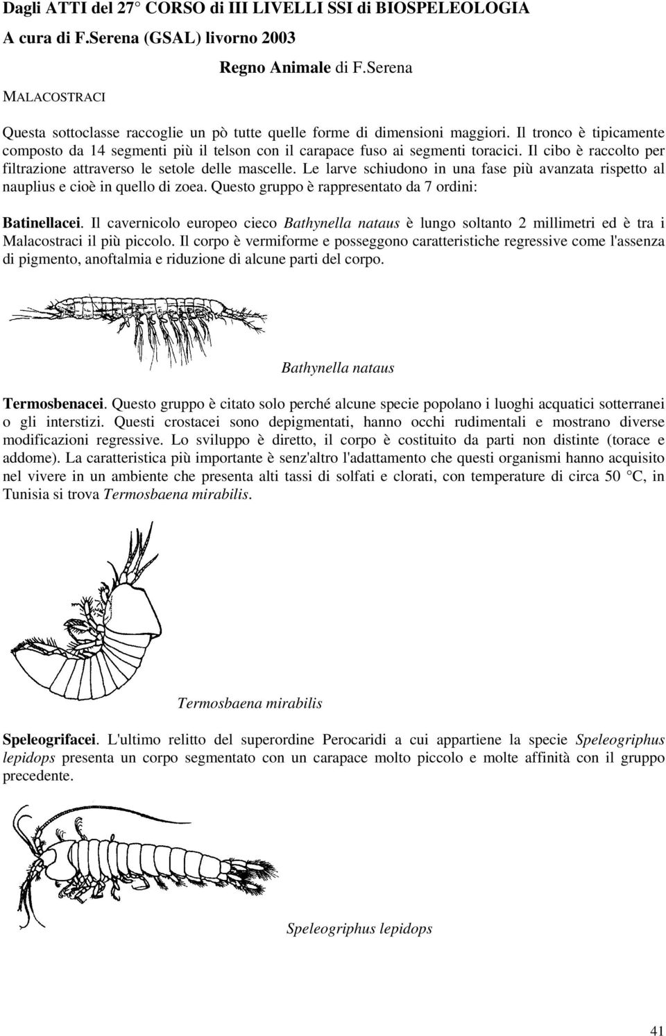 Il cibo è raccolto per filtrazione attraverso le setole delle mascelle. Le larve schiudono in una fase più avanzata rispetto al nauplius e cioè in quello di zoea.