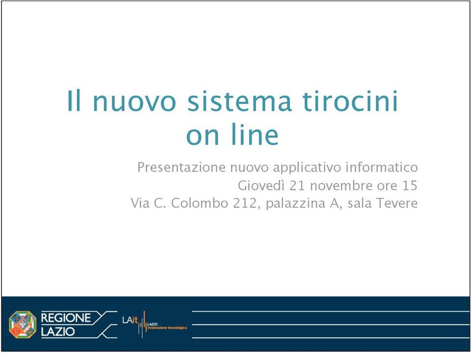 informatico Giovedì 21 novembre ore