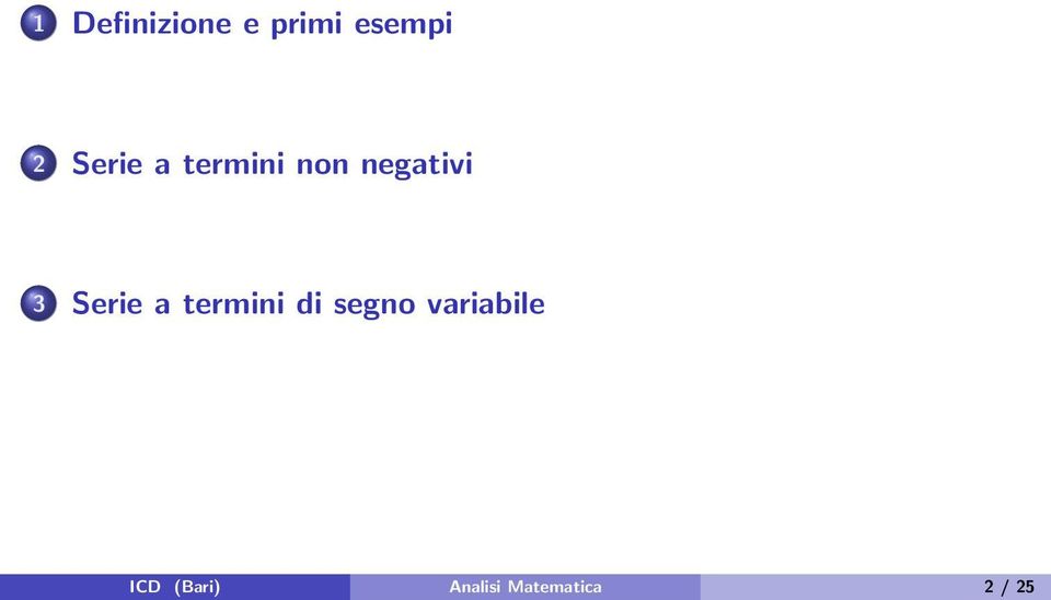 Serie a termini di segno