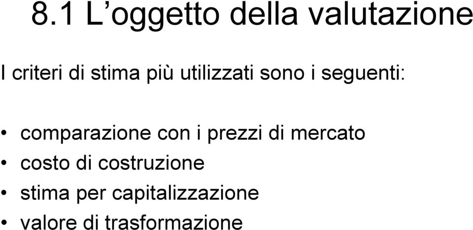 comparazione con i prezzi di mercato costo di