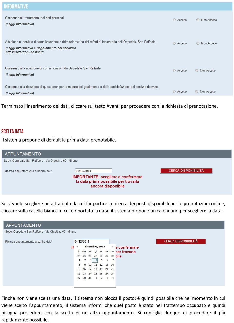 propone un calendario per scegliere la data.