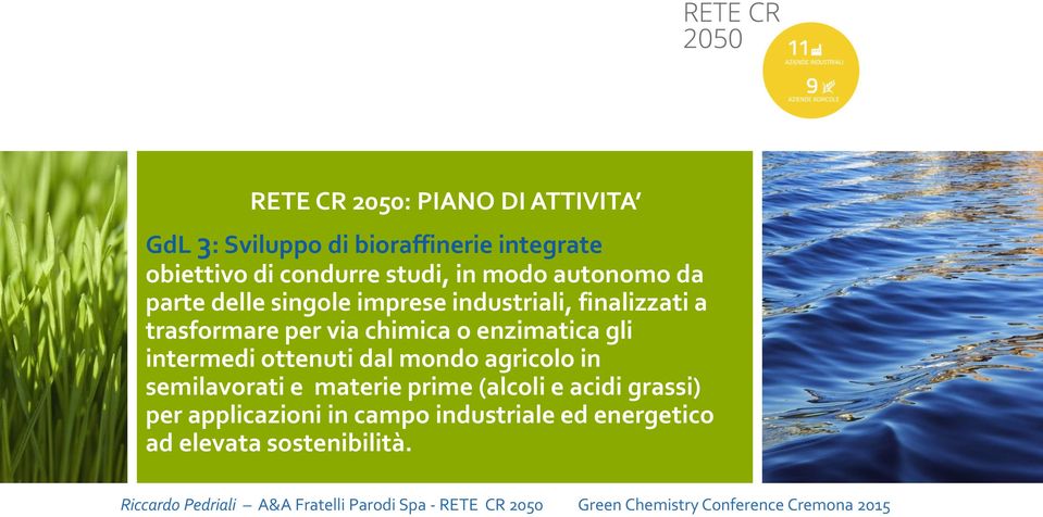 via chimica o enzimatica gli intermedi ottenuti dal mondo agricolo in semilavorati e materie prime