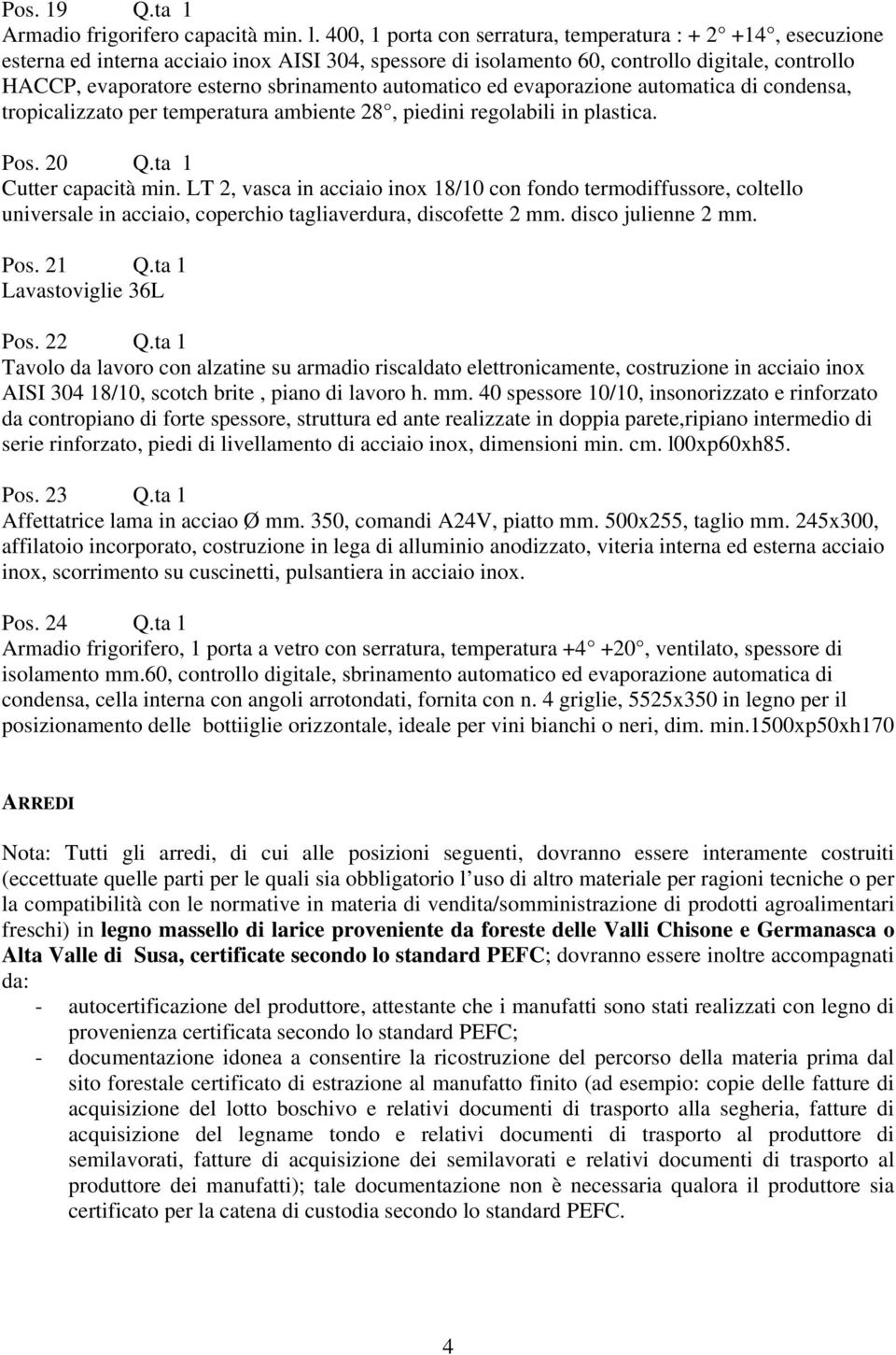 automatico ed evaporazione automatica di condensa, tropicalizzato per temperatura ambiente 28, piedini regolabili in plastica. Pos. 20 Q.ta 1 Cutter capacità min.