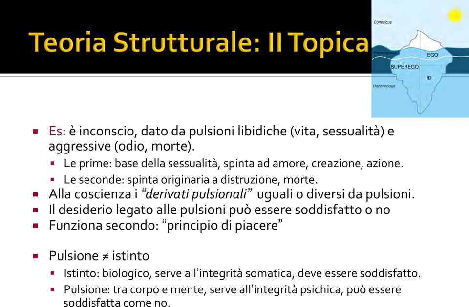 '! Il'desiderio'legato'alle'pulsioni'può'essere'soddisfatto'o'no'! Funziona'secondo:' principio'di'piacere! Pulsione' 'istinto'!