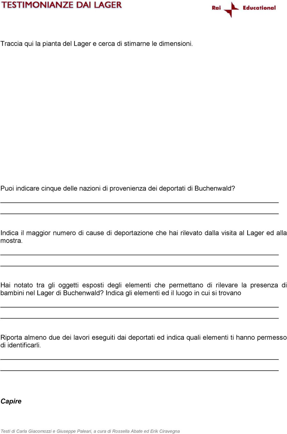 Indica il maggior numero di cause di deportazione che hai rilevato dalla visita al Lager ed alla mostra.