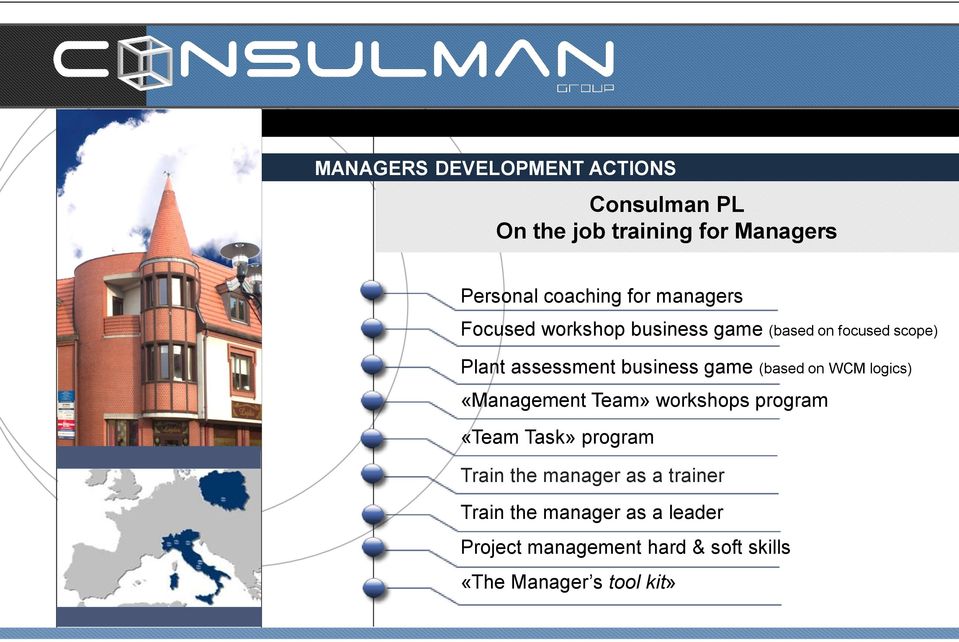 (based on WCM logics) «Management Team» workshops program «Team Task» program Train the manager as