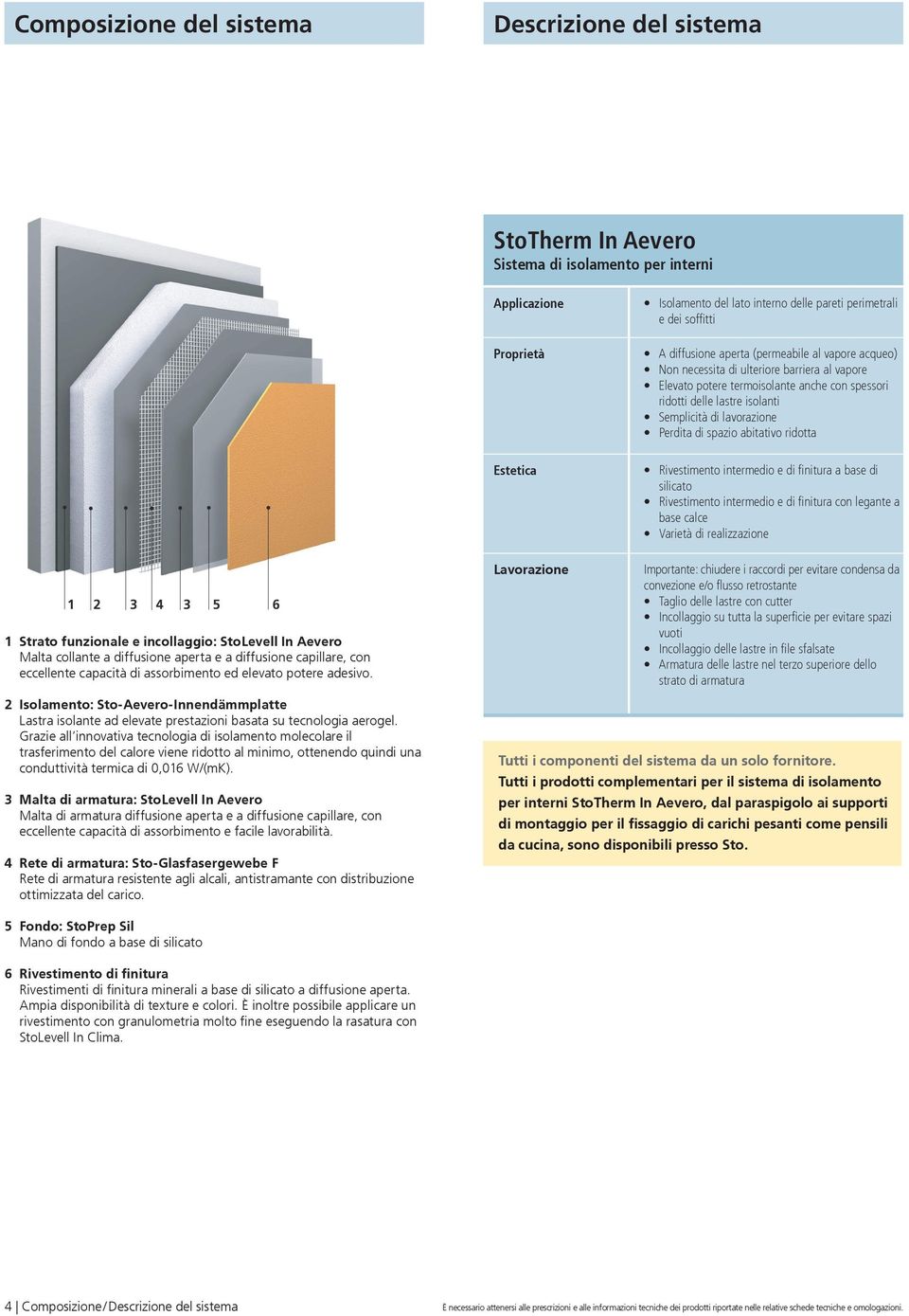 lavorazione Perdita di spazio abitativo ridotta Rivestimento intermedio e di finitura a base di silicato Rivestimento intermedio e di finitura con legante a base calce Varietà di realizzazione 3 4 3