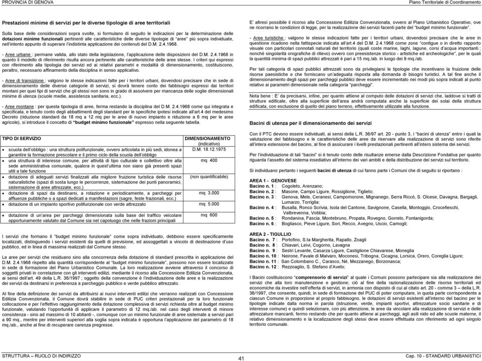 - Aree urbane : permane valida, allo stato della legislazione, l applicazione delle disposizioni del D.M. 2.4.