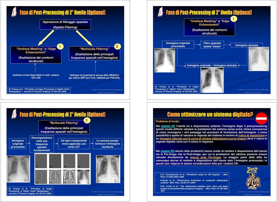Immagine sfumata Software ormai disponibile in tutti i sistemi CR e DR Software di proprietà di alcune ditte (MUSICA per AGFA, MFP per FUJI, UNIQUE per PHILIPS) M. Prokop et al.