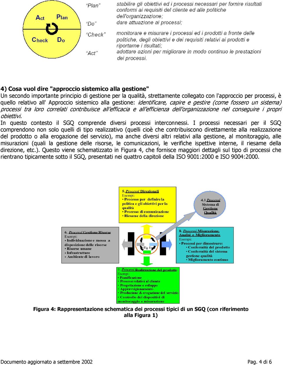 obiettivi. In questo contesto il SGQ comprende diversi processi interconnessi.