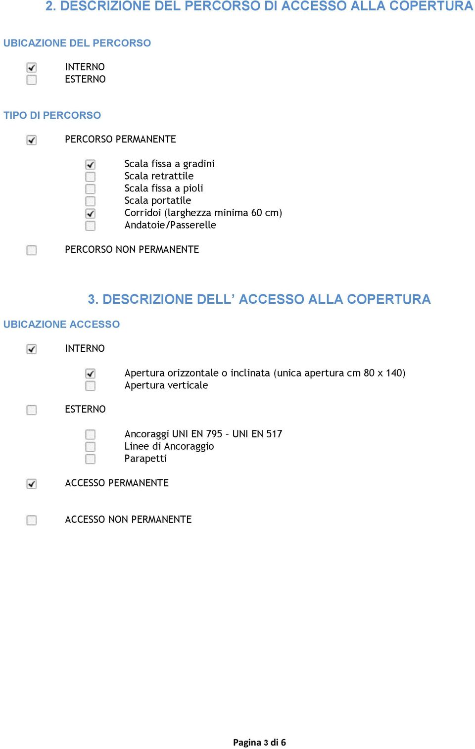 PERMANENTE UBICAZIONE ACCESSO INTERNO ESTERNO 3.