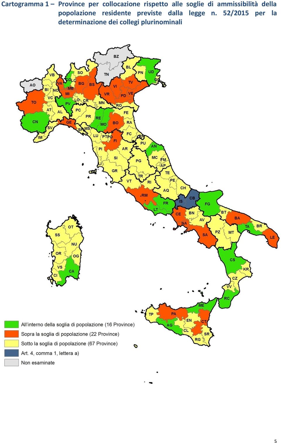 popolazione residente previste dalla legge n.