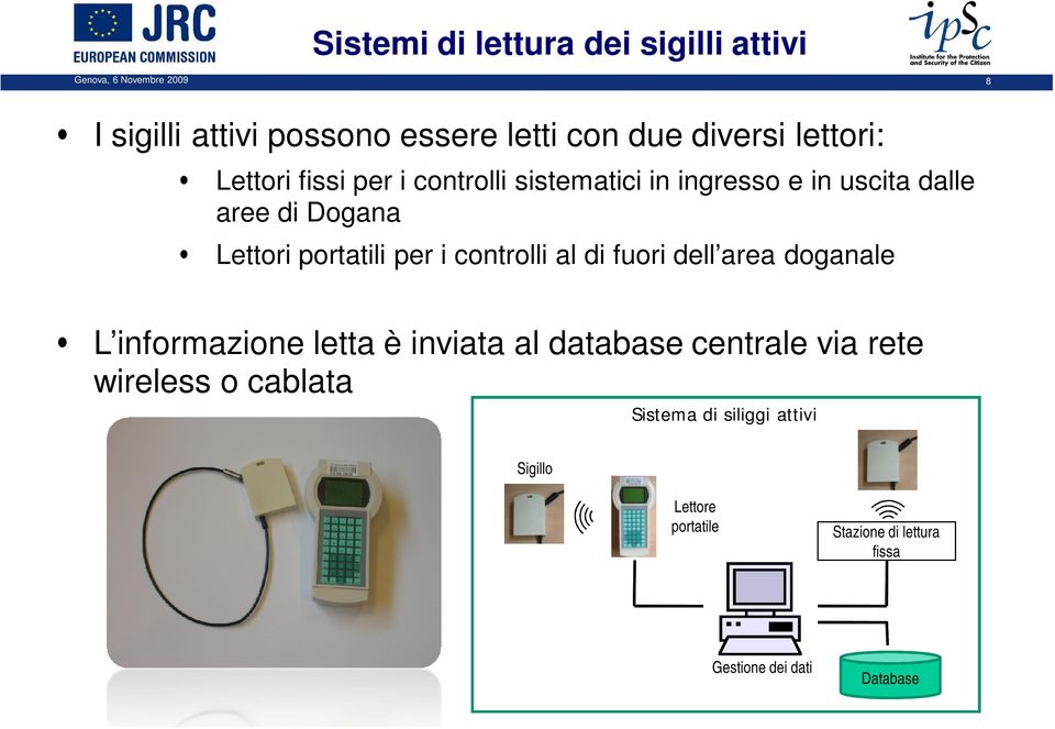 portatili per i controlli al di fuori dell area doganale L informazione letta è inviata al database centrale via