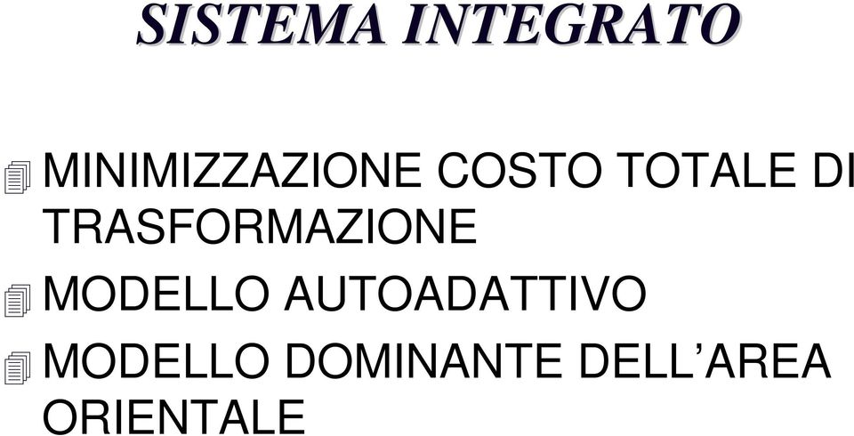 TRASFORMAZIONE MODELLO