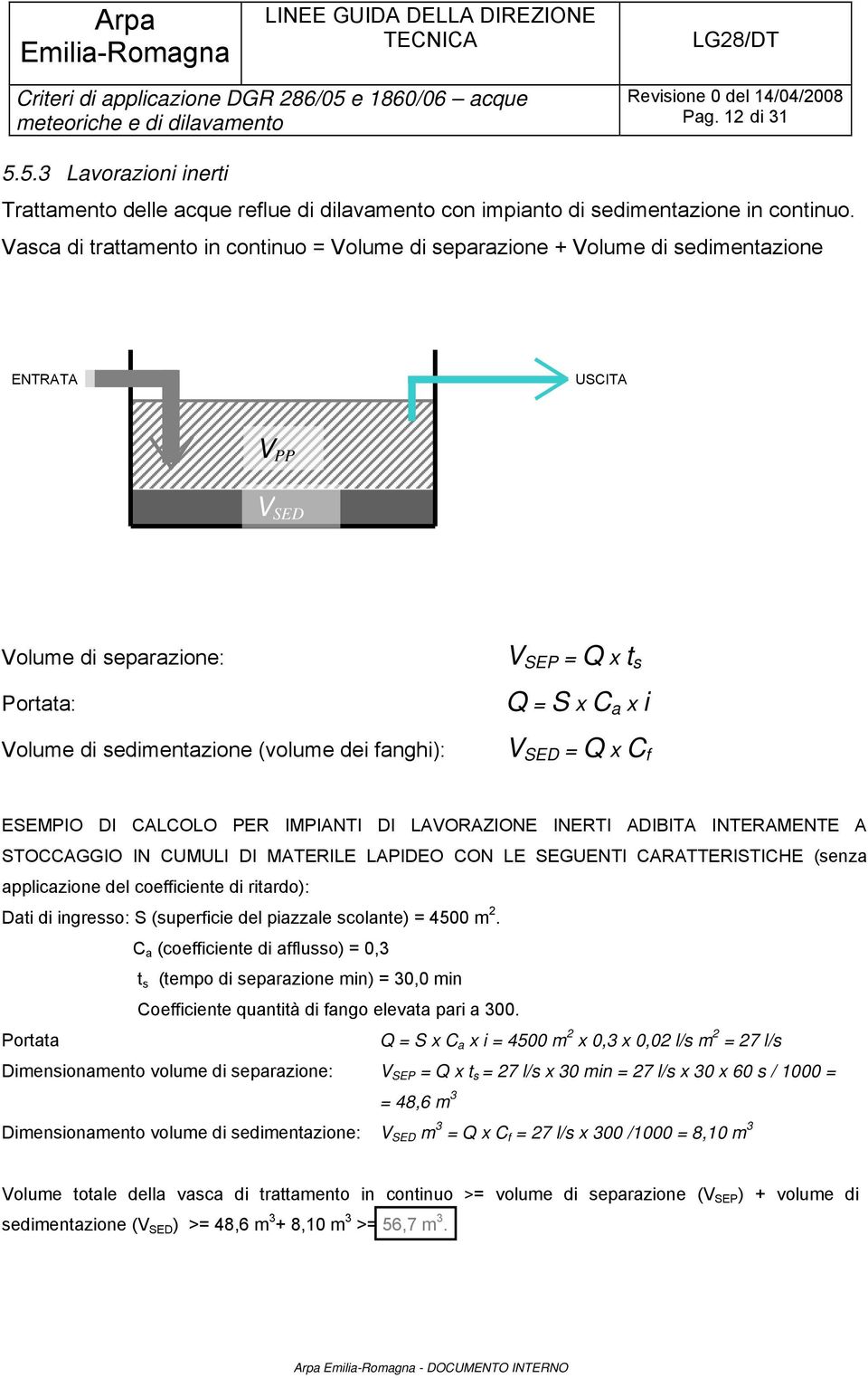 t s Q = S x C a x i V SED = Q x C f ESEMPIO DI CALCOLO PER IMPIANTI DI LAVORAZIONE INERTI ADIBITA INTERAMENTE A STOCCAGGIO IN CUMULI DI MATERILE LAPIDEO CON LE SEGUENTI CARATTERISTICHE (senza