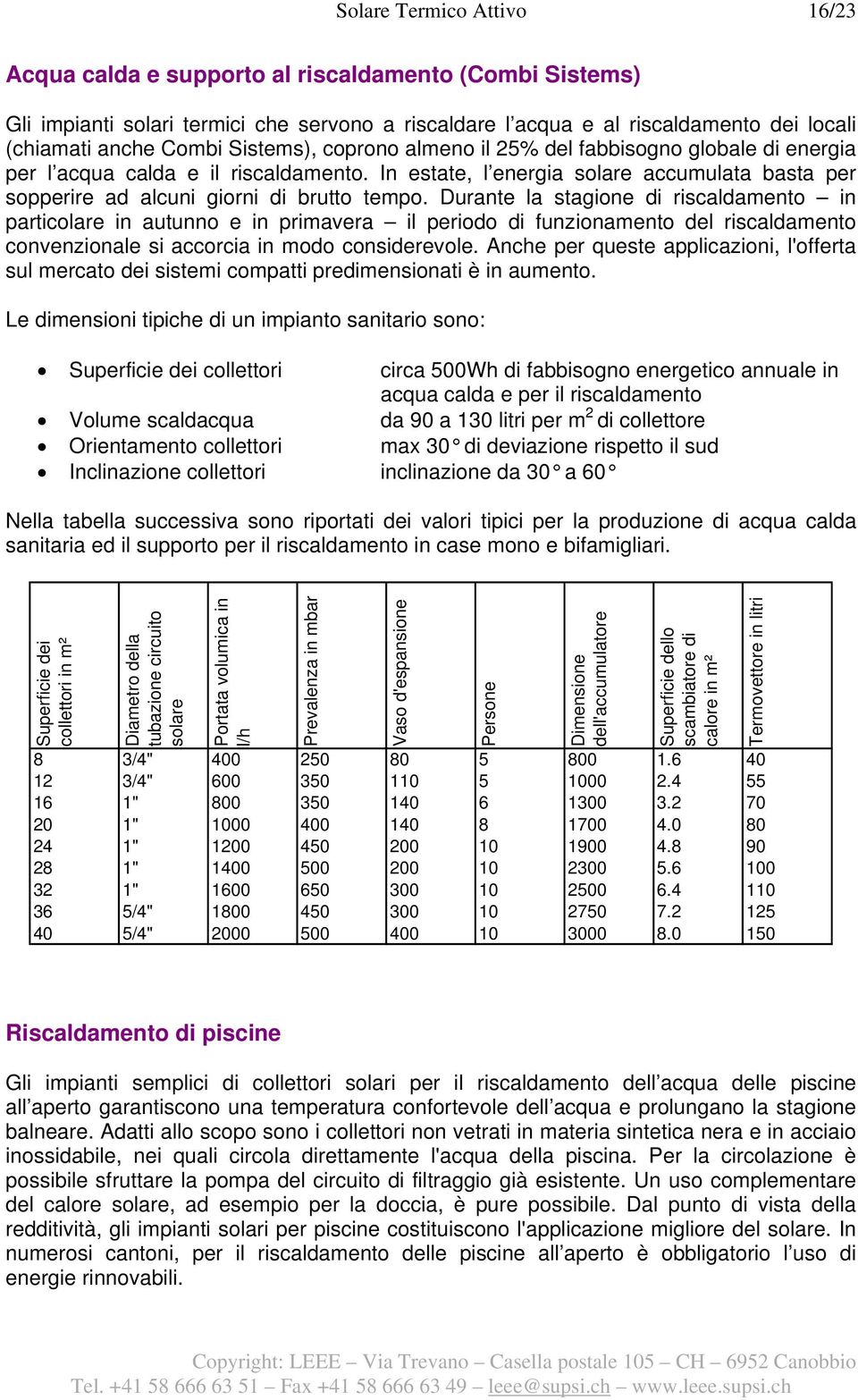 Durante la stagione di riscaldamento in particolare in autunno e in primavera il periodo di funzionamento del riscaldamento convenzionale si accorcia in modo considerevole.