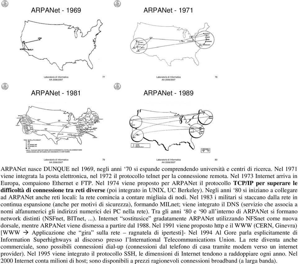 Nel 1971 viene integrata la posta elettronica, nel 1972 il protocollo telnet per la connessione remota. Nel 1973 Internet arriva in Europa, compaiono Ethernet e FTP.