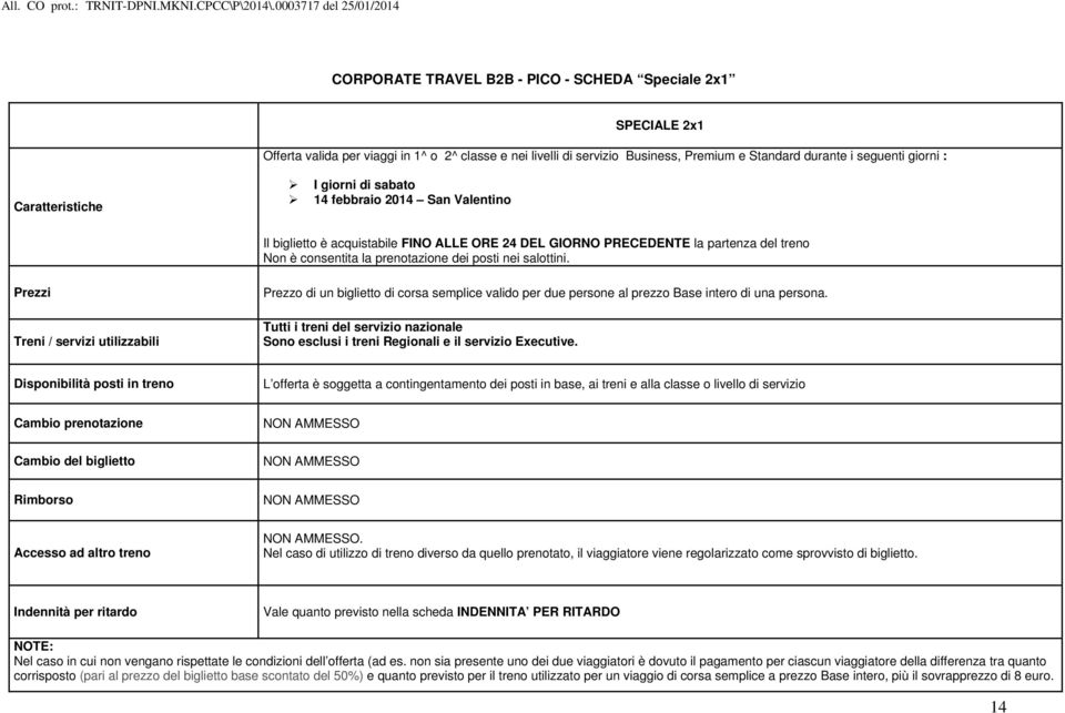 Prezzi Treni / servizi utilizzabili Prezzo di un biglietto di corsa semplice valido per due persone al prezzo Base intero di una persona.