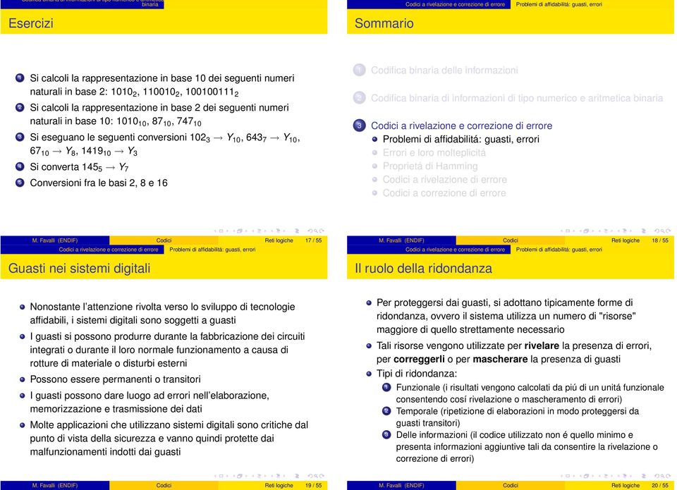 Y 7 5 Conversioni fra le basi 2, 8 e 16 1 Codifica delle informazioni 2 Codifica di informazioni di tipo numerico e aritmetica 3 M.