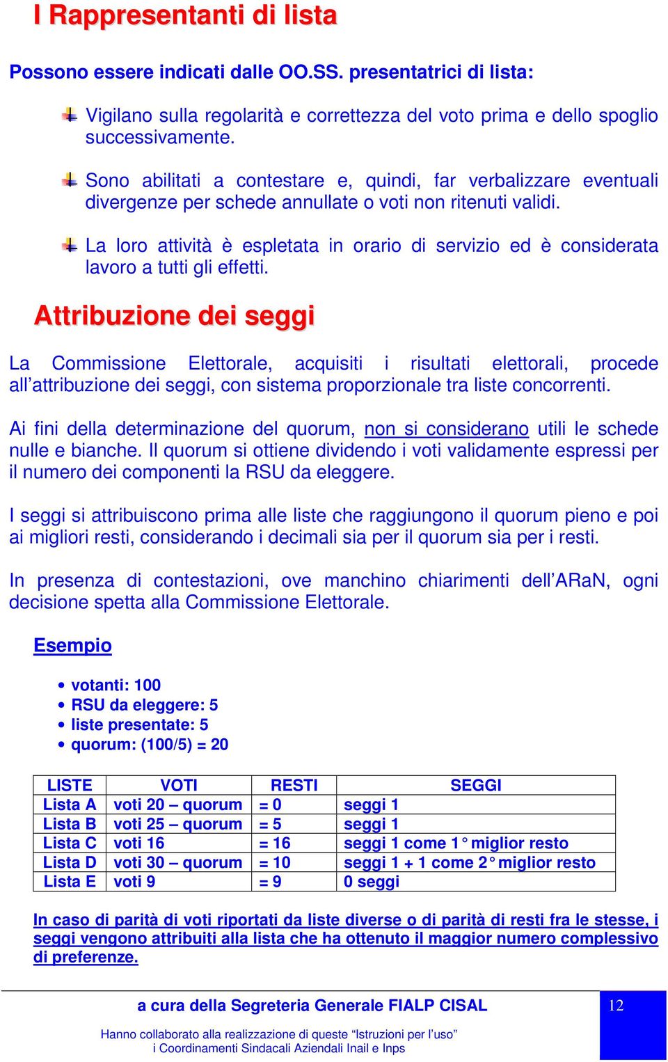 La loro attività è espletata in orario di servizio ed è considerata lavoro a tutti gli effetti.