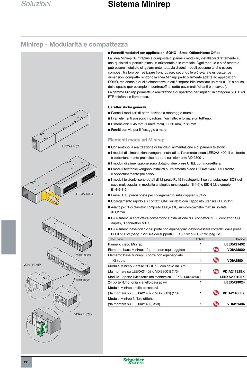 Ogni modulo è a sé stante e può essere installato singolarmente, tuttavia diversi moduli possono anche essere composti tra loro per realizzare fronti quadro secondo le più svariate esigenze.