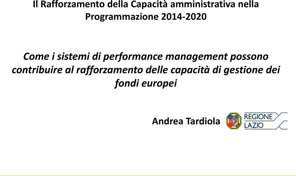 performance management possono contribuire al