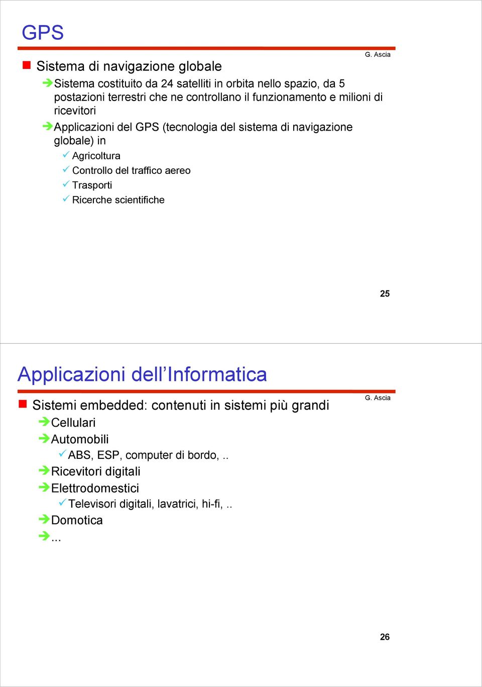 Controllo del traffico aereo Trasporti Ricerche scientifiche 25 Applicazioni dell Informatica Sistemi embedded: contenuti in sistemi più