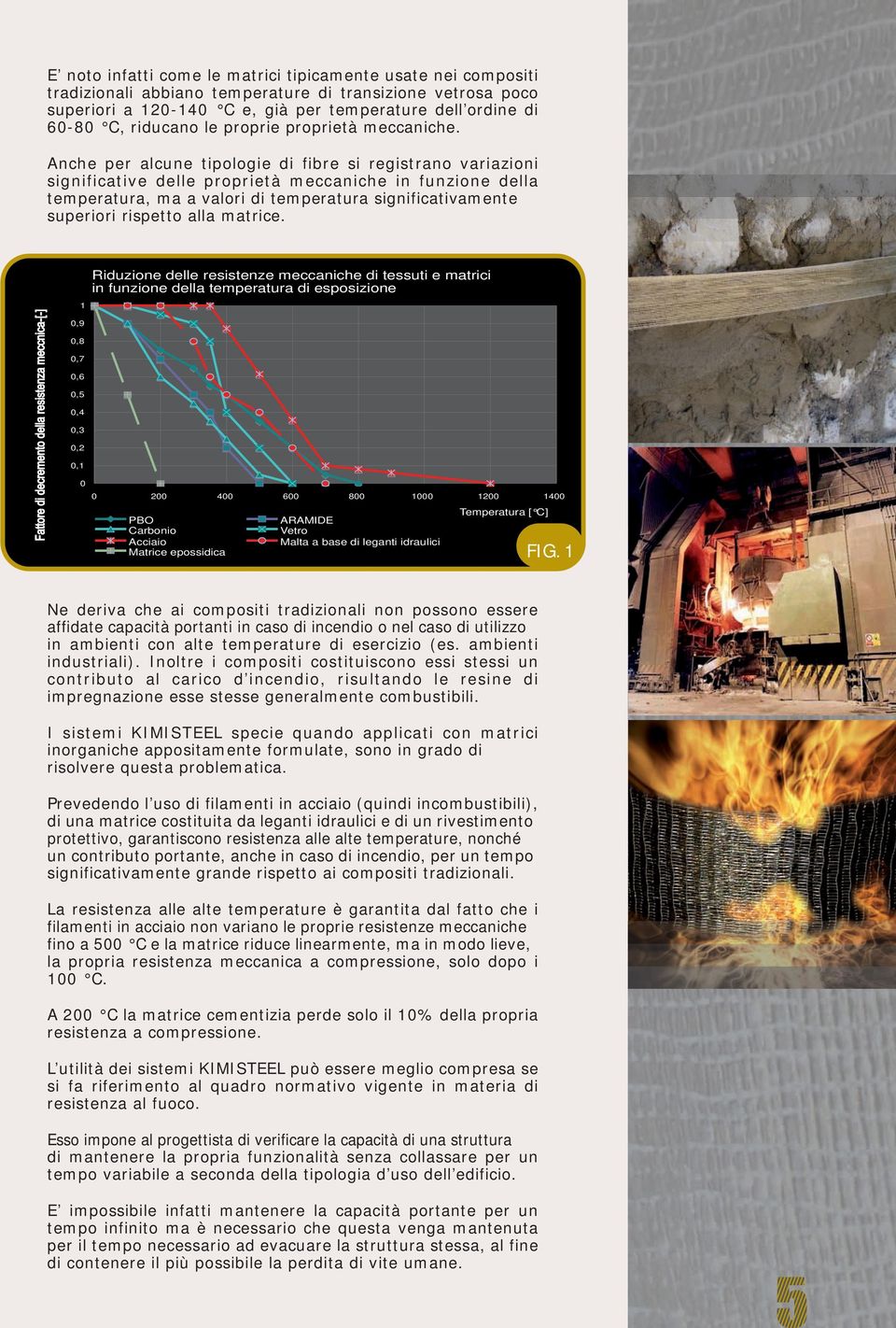 Anche per alcune tipologie di fibre si registrano variazioni significative delle proprietà meccaniche in funzione della temperatura, ma a valori di temperatura significativamente superiori rispetto