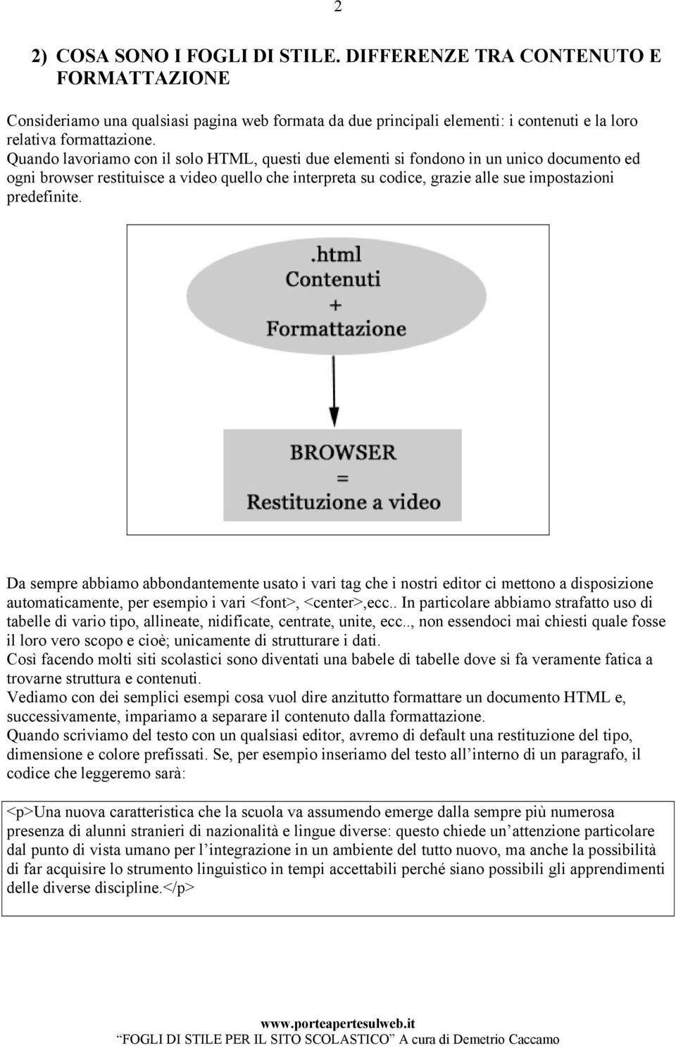 Da sempre abbiamo abbondantemente usato i vari tag che i nostri editor ci mettono a disposizione automaticamente, per esempio i vari <font>, <center>,ecc.