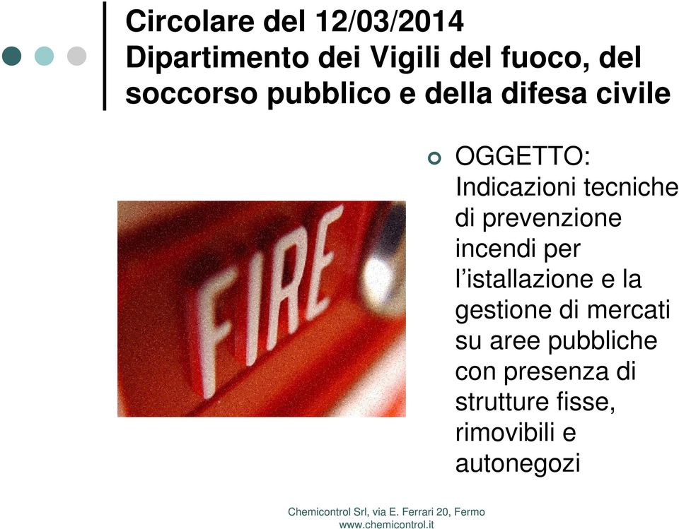 tecniche di prevenzione incendi per l istallazione e la gestione di